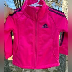 Adidas Hot Pink Girls Track Zip Jacket 12M